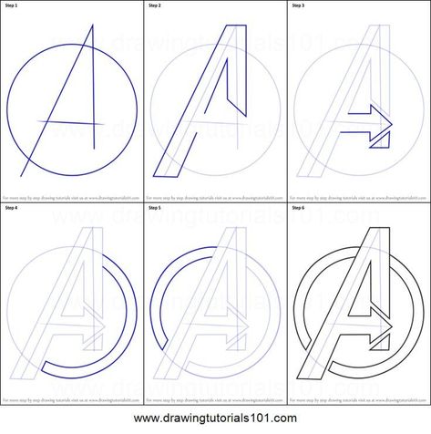 Steps By Step Drawing, The Avengers Drawings, Marvel Logo Drawing, Marvel Drawings Easy Step By Step, Avengers Logo Drawing, Marvel Art Easy, Marvel Avengers Drawings Easy, Avengers Doodle Art, How To Draw Marvel Characters