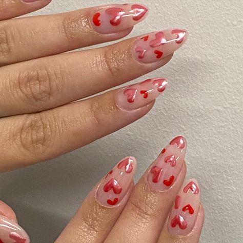 Instagram Lovecore Nails, Lovecore Aesthetic, Nail Design Inspiration, Heart Nails, Cosplay Makeup, Valentines Nails, Love Is In The Air, Mani Pedi, Some Ideas