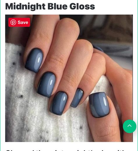 Gel Manicure Designs, Navy Blue Nails, Squoval Nails, January Nails, Acrylic Nails Designs, Gray Nails, Blue Nail Designs, Winter Nail Designs, Short Acrylic Nails Designs