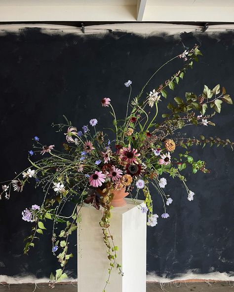 Lemon and lime and the palest blush; an asymmetric arrangement made this time a couple of summers ago. Great foliage - a mix of yellowing… | Instagram Red Dalia, Aesme Studio, Flower Magic, Flower School, Grey Skies, Chrysanthemum, Red Flowers, Dahlia, A Couple