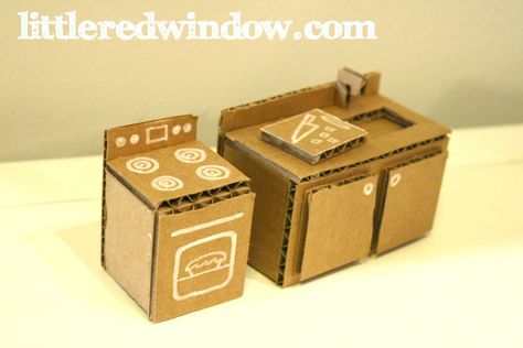 Cardboard Box Doll House, Shoebox House, Doll House Furniture Diy, Shelf Crafts, Box Doll House, Cardboard Kitchen, Cardboard Creations, Cardboard Dollhouse, Box Crafts