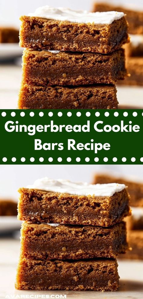 Discover the joy of baking with these Gingerbread Cookie Bars. Packed with warm spices and a soft texture, this easy recipe is a must-try for festive gatherings or as a simple dessert for any occasion. Gingerbread Cookie Bars, Chewy Gingerbread Cookies, Easy Holiday Treats, Quick Dessert Recipes, Festive Desserts, Gingerbread Cookie, Cookie Bar Recipes, Classic Cookies, Bars Recipe