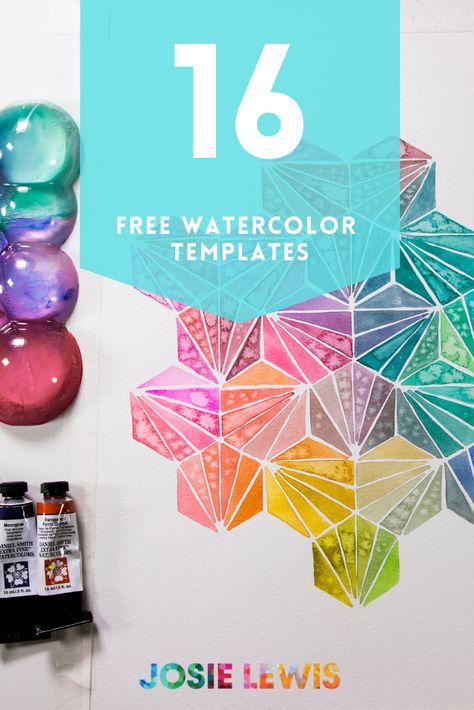 Watercolor Tracing Patterns, Watercolor Art Templates, Watercolour Templates Free Printable, Watercolor Templates Printables Free, Watercolour Templates, Watercolor Templates Printables, Watercolor Worksheet, Free Watercolor Printable, Watercolor Templates