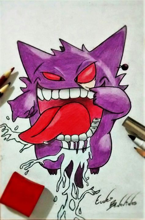 Pokemon Gengar Drawing, Ganger Drawing, Gengar Sketch, Gengar Pokemon Tattoo, Gengar Pokemon Art, Gengar Painting, Gengar Drawing, Gengar Art, Gengar Tattoo