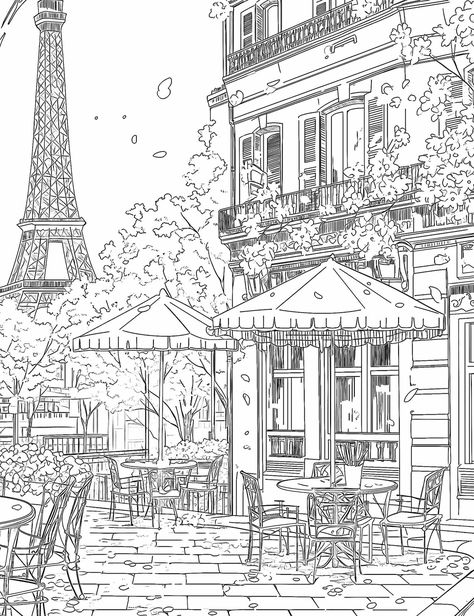 Paris Coloring Pages, Printable Spring Coloring Pages, Paris In Spring, Our Mindful Life, Bee Coloring Pages, Bunny Coloring Pages, Spring Coloring Pages, Picking Flowers, Spring Nature