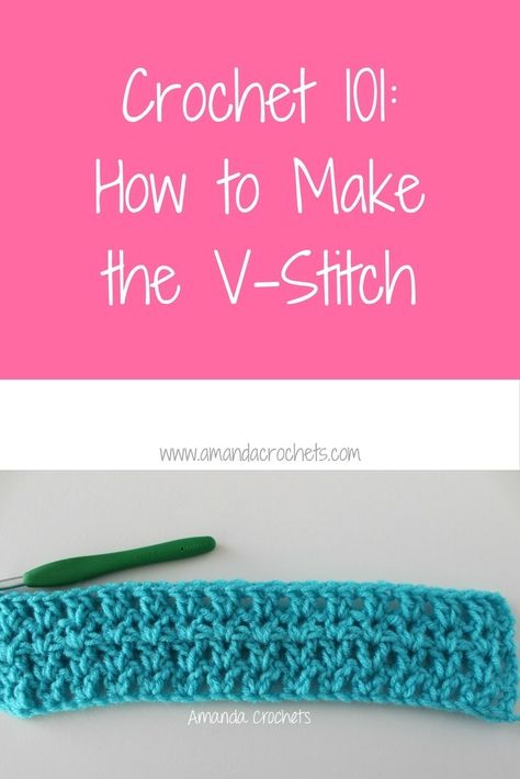 Amanda Crochets, Crocheting Tips, V Stitch Crochet, Crochet Beginners, Crochet 101, Crochet Stitches For Beginners, V Stitch, Crochet Square Patterns, Double Crochet Stitch