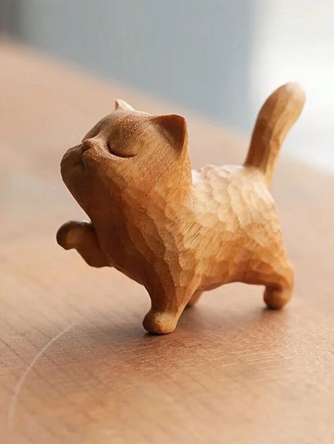 1PC,Hand-Carved Wooden Cat, Wooden Cat Sculpture Collection Figurine Decoration,Miniature Kitten Statues,Desk Decoration,Miniatures Figurines,Animal Figurines | SHEIN USA Bunny Lamp, Animated Cartoon Movies, Childrens Pillows, Cloud Decoration, Simple Wood Carving, Dog Light, Cat Sculpture, Kids Lamps, Desk Decoration