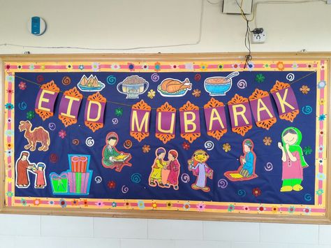 Eid bulliten board by Sumera Saleem Decorations For Ramadan, Classroom Expectations Poster, Display Boards For School, Classroom Decor High School, School Board Decoration, Diy Classroom Decorations, Eid Crafts, Printable Classroom Decor, School Displays