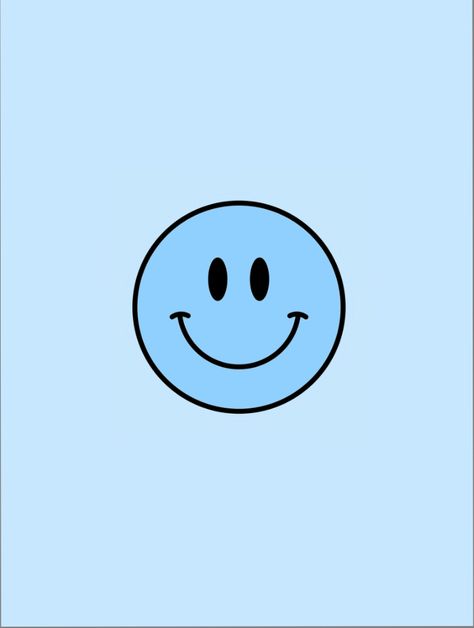 Asthetic Picture Blue Theme, Light Blue Smiley Face Wallpaper, Cute Simple Wallpapers Aesthetic Pastel, Asthetic Wallper Blue, Blue Preppy Smiley Face, Blue Smiley Face Wallpaper, Aesthetic Blue Pics, Aesthetic Smiley Face Wallpaper, Cute Simple Wallpapers Aesthetic