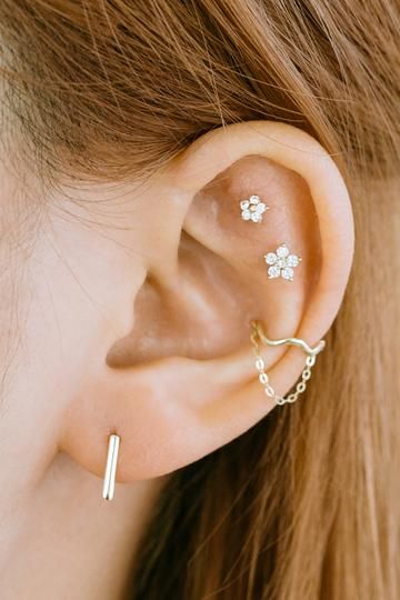 Outer Conch Piercing, Conch Piercing Stud, Helix Piercing Stud, Gold Piercings, Inner Conch Piercing, Barbell Jewelry, Earrings Conch, Inner Conch, Cartilage Piercing Stud