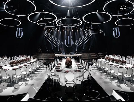 Futuristic Gala, High Tech Design, Silver Party, Reception Design, Event Table, Wedding Stage Decorations, Gala Dinner, Stage Decorations, Wedding Stage