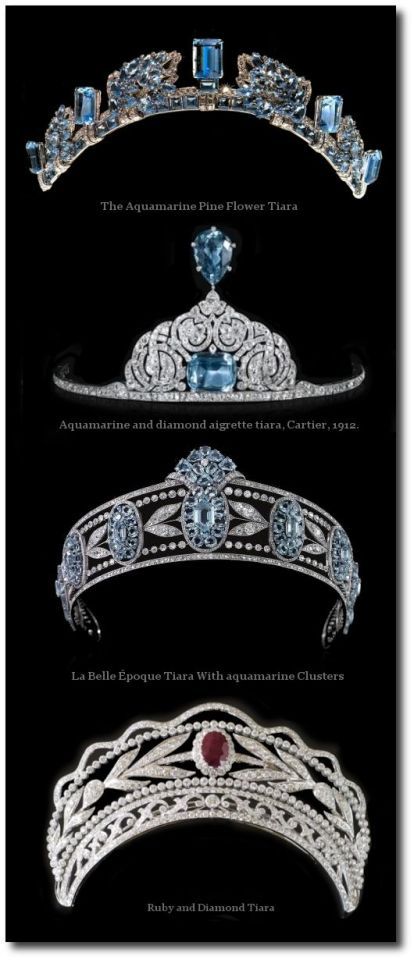 Aquamarine Tiara, Ruby Tiara, Blue Tiara, Rings Aquamarine, Royal Crowns, Ruby Rings, Beautiful Tiaras, Royal Tiaras, Aquamarine Jewelry