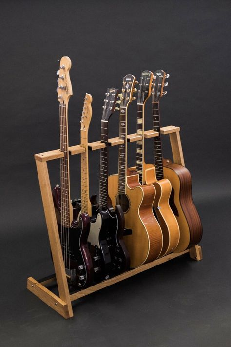 Multiple Guitar Stand, Diy Guitar Stand, Wood Guitar Stand, Wooden Guitar Stand, Guitar Storage, Acoustic Guitar Photography, Guitar Display, Ash Ash, Guitar Rack