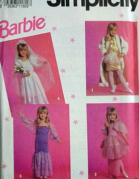 Child's Barbie Dress-Up Clothes Pattern Simplicity 7430 Sizes 3-8. $5.99, via Etsy. Barbie Costume Kids, Barbie Costumes, Trunk Ideas, Vintage Halloween Costume, Barbie Costume, Girls Dress Up, Wedding Gowns Mermaid, Costume Patterns, Clothes Pattern