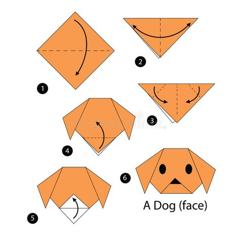 Origami Návody, Origami Dog Face, Origami Envelope Easy, Origami Instructions For Kids, Origami Stella, Envelope Origami, Paper Animal Crafts, Origami Easy Step By Step, Origami Dog