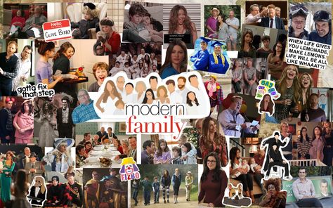 Collage Modern Family Desktop Wallpaper, Modern Family Wallpaper Laptop, Modern Family Collage, Modern Family Wallpaper Aesthetic, Modern Family Wallpaper, Family Quotes Wallpaper, Tv Show Aesthetic, Family Wallpaper, Modern Family Quotes