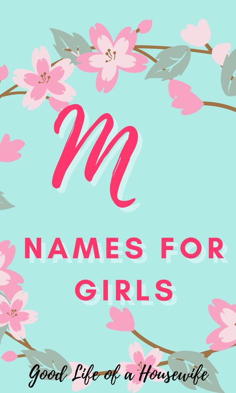 Baby Names M Names For Girls, M Girl Names, M Baby Girl Names, One Syllable Girl Names, Country Girl Names, Cute Middle Names, Sweet Girl Names, M Name