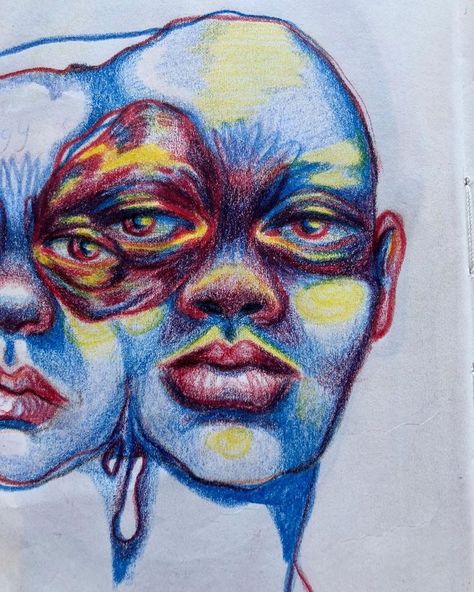 Surrealism Sketchbook, Arte Grunge, Portraiture Art, Muse Art, Oil Pastel Art, Art Tools Drawing, Identity Art, Drawing Inspo, Ap Art