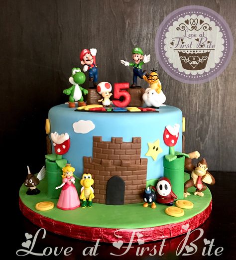 Super Mario Cake Super Mario Cake 1 Tier, Super Mario Donkey Kong Cake, Super Mario Cake Diy Easy, Mario Movie Cake Ideas, Mario Birthday Cake 5, Super Mario Brothers Cake Ideas, Simple Mario Cake Ideas, Mario Cake Design, Super Mario Cakes Birthday