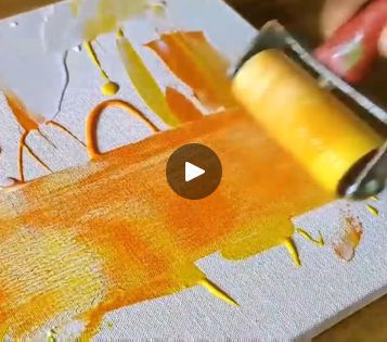 Easy Abstract Painting, Painting Methods, Abstract Art Painting Techniques, Abstract Painting On Canvas, Roller Brush, Painting Rocks, Using Acrylic Paint, Painting Lessons, Abstract Paintings