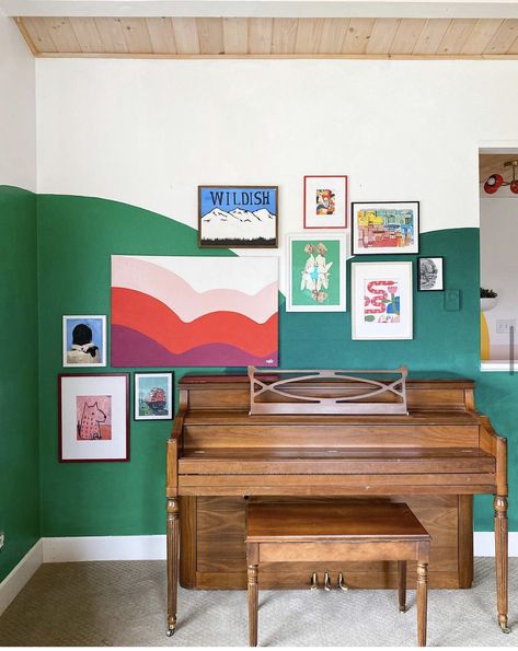 Half Painted Walls, Wall Primer, Custom Murals, Wall Paint Designs, Week 5, Eclectic Style, Mural Art, Eclectic Decor, Wall Paint