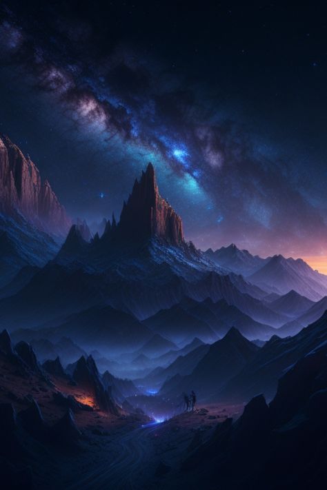 Embark on a journey through a majestic fantasy landscape, adorned with twinkling stars, and let your imagination take flight amidst its ethereal beauty. #nightscape #fantasy #landscape #aiart Fantasy Landscape Night, Twinkling Stars, Night Landscape, Ethereal Beauty, Fantasy Landscape, Night Time, Landscape Art, Enchanted, Flight