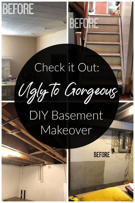 Yes you CAN have a beautiful basement! Check out these affordable DIY basement makeover projects to make your basement beautiful and functional. Included are ideas to make basement windows look bigger, make basement ceilings feel taller and look high end, wall treatments to add height and character, adding a bathroom without breaking concrete and so much more! One of these rooms was even featured in the Feb 2019 issue of BHG mag. Quick Basement Makeover Diy, How To Make An Unfinished Basement Look Finished, How To Make Unfinished Basement Cozy, Basements With Exposed Ceilings, Very Small Basement Ideas, Basement Room No Windows, Diy Basement Office Ideas, Make Basement Brighter, Basement Remodel Diy Inexpensive