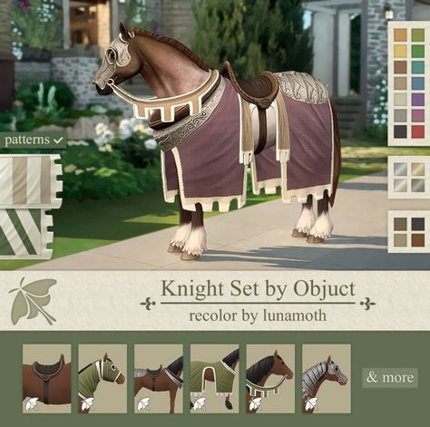 Horse Knight, Sims Pets, Medieval Horse, Sims 4 Decades Challenge, Sims Medieval, Gra O Tron, Sims 4 Dresses, Sims 4 Characters, Sims 4 Cas