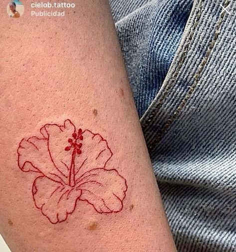 Hibiscus Tattoo Aesthetic, Dominican Flower Tattoo, Colorful Hibiscus Tattoo, Honduran Tattoos, Hibiscus Tattoo Red, Gumamela Tattoo, Tattoo Ideas Collar Bone For Women, Hibiscus Flowers Tattoo, Happiness Over Everything Tattoo