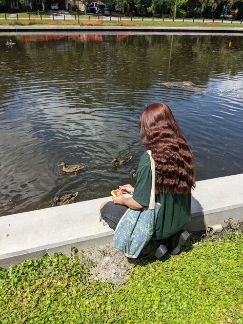 Feed Ducks Aesthetic, Feeding Ducks Aesthetic, Blair Aesthetic, Photo Dump Summer, Duck Feeding, Babysitting Aesthetic, Duck Aesthetic, Photodump Aesthetic, Pond Photography