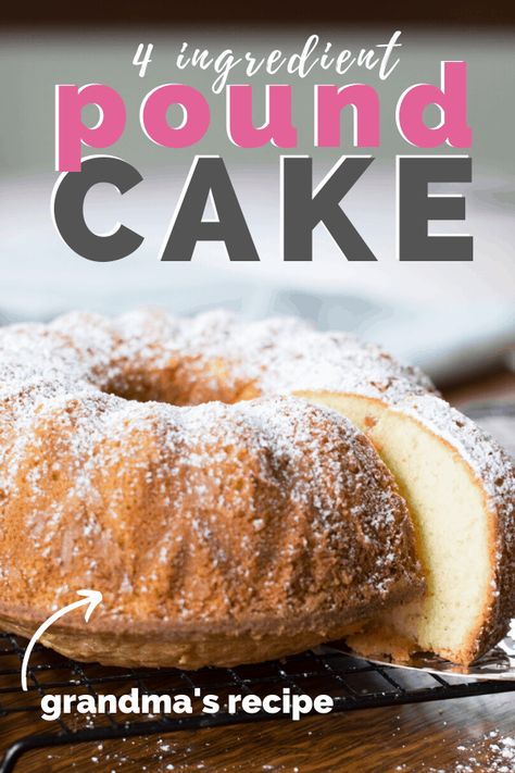 Easy homemade pound cake recipe made from an old fashioned recipe that's simple to make with only 4 ingredients! Make this bundt pan pound cake that is moist, dense and absolutely delicious! #poundcake #cake #cleverlysimple Sweet Pound Cake Recipe, Classic Pound Cake Recipe, Best Pound Cake, Best Pound Cake Recipe, Homemade Pound Cake, Easy Pound Cake, Pound Cake Recipes Easy, Easy Bundt Cake, Sour Cream Pound Cake