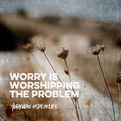 Worry is worshiping the problem. Tobymac Speak Life, J Words, Toby Mac, Courage Dear Heart, Scripture Of The Day, Overcome The World, Lessons Learned In Life, Scripture Pictures, Speak Life