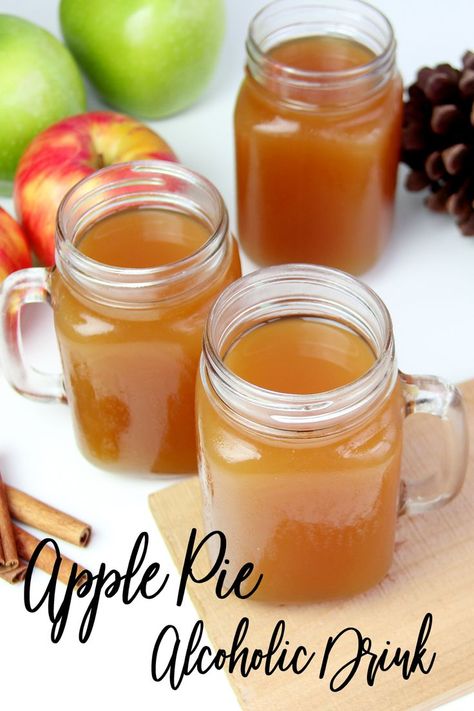 Apple Pie Drink Apple Pie Drink Recipe, Apple Pie Drink Alcohol, Cider Alcohol Drinks, Cocktails For Christmas, Apple Pie Shots, Apple Pie Drink, Cider Alcohol, Clean Cocktails, Apple Pie Cocktail