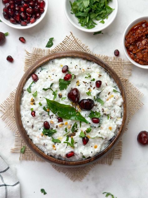 Curd rice Recipe Curd Rice Recipe Indian, Vegan Curd, Curd Rice Recipe, Curd Rice, Simple Ceiling, Indian Rice Recipes, Indian Rice, Healthy Restaurant, Evening Greetings