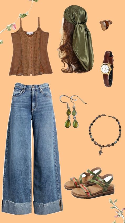 Hippie Outfit Inspo, Fun Outfits, Casual Outfit Inspiration, Vintage Inspired Outfits, Causual Outfits, Hippie Outfits, Dream Clothes, Cute Casual Outfits, Aesthetic Clothes