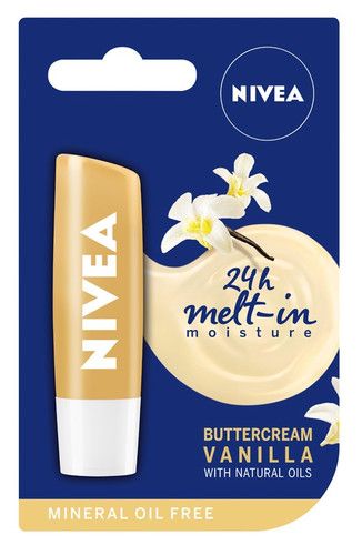 Enjoy the exceptional shea butter and natural oils that pamper you with vanilla scent. NIVEA Vanilla Buttercream instantly nourishes your lips, leaving them hydrated and smooth. Contains valuable almond oil  Provides deep, 24-hour moisturizing.  Quickly absorbs and leaves no sticky layer.  It is suitable for dry and normal skin care.  It provides a smooth and radiant look. Nivea Vanilla, Normal Skin Care, Nivea Lip Balm, Lip Balm Collection, Makeup Accesories, Best Lip Balm, Vanilla Scent, Vanilla Buttercream, Lettering Tutorial