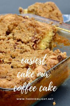 White Cake Mix Coffee Cake, Dump Coffee Cake Recipes, Coffee Cake Casserole, Easy Coffee Cake Recipes Simple Breakfast, Coffee Cake Dump Cake, Coffee Cake Cake Mix Recipes, Box Cake Mix Recipes Breakfast, Coffee Cake Box Cake, Cinnamon Coffee Cake With Box Cake