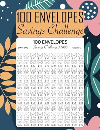 100 Envelopes Money Saving Challenge: Low Income Savings Challenge Tracker Journal | Easy And fun Way To Save $5,000 |120 Pages 100 envelopes Money Savings Challenges Book Money Saving Challenge Low Income, Low Income Savings Challenge, Journal Easy, Envelope Savings, Savings Ideas, Challenge Tracker, Savings Challenges, Money Savings, Saving Challenge