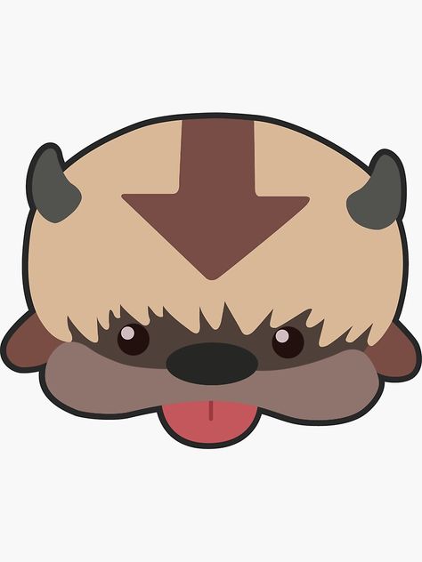 "Appa - Cartoon" Sticker by hopperograss | Redbubble Cute Appa Drawing, Appa Drawing Simple, How To Draw Appa Avatar, Avatar The Last Airbender Doodles, Appa Avatar Art, Appa Rug, Appa Drawing, Appa Sticker, Appa Art