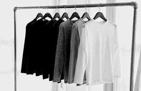 Shade + Tint Candor Aesthetic, Minimalist Capsule Wardrobe, Closet Goals, Wardrobe Edit, Minimalism Interior, Fashion Victim, Clothing Rack, White Fashion, Minimal Fashion