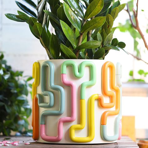 PRICES MAY VARY. 【Copyright Design】You will be obsessed with a 360-degree colorful painting depicting of the cute squiggle lines on the flower plant pots. Once you put your inventive plants of choice in, the rainbow planter will add whimsy to your plant display. 【Unique Handicrafts】Every single eclectic flower pot is hand painted unique. Due to the handmade nature, it could be allowed there may be minor imperfections on the flower plant pots. Your purchase helps invest in the work of our local a Boho Modern Home, Ikea Planters, Modern Boho Decor, Apartment Decoration, Succulent Gardening, Quirky Home Decor, Boho Modern, Ceramic Flower Pots, Indoor Plant Pots