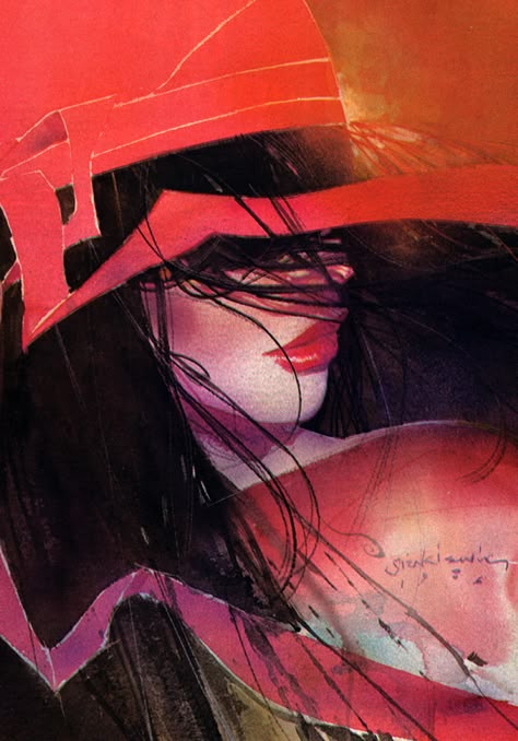 Elektra by Bill Sienkiewicz Elektra Daredevil, Daredevil And Elektra, Marvel Elektra, Daredevil Elektra, Ninja Assassin, Elektra Natchios, The Man Without Fear, Marvel Ladies, Female Ninja