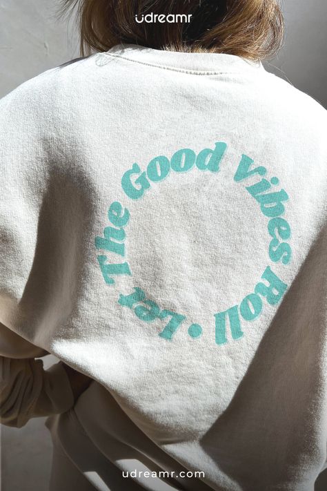 Good Vibes Sweatshirt, Motivational Sweatshirt, Positive Quotes, Inspirational Sweatshirt, Graphic Crewneck Cricut Crewneck, Momo Photoshoot, School Club Shirts, Crewneck Design Ideas, Cricut Clothes, Sweatshirt Design Ideas, Vietnam Clothes, Apparel Logo, Soccer Moms