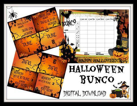 Halloween Bunco Score Sheets, Bunco Table Cards, Thanksgiving Conversation Starters, Halloween Bunco, Bunco Score Sheets, Bunco Game, Bunco Party, Cards Table, Conversation Cards