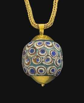 A PHOENICIAN OR CARTHAGINIAN GLASS BEAD CIRCA 4TH CENTURY B.C. Ancient Beads, Ancient Jewels, Ancient Jewellery, Historical Jewellery, Medieval Jewelry, Antique Pendant, Carthage, Iron Age, Bead Set