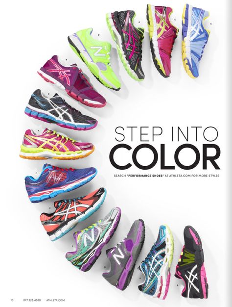 Athleta Catalog 2013 Product Catalog Cover, Shoe Catalogue, Shoe Template, Shoe Poster, Shoes Ads, Email Design Inspiration, Fashion Layout, Asics Sneakers, Shoes Photography