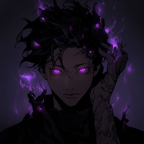 Made in Midjourney. #darkhorror #aiart #midjourney #darkhorroranime #f... | TikTok Dark Anime Guys, Arte Sketchbook, Purple Eyes, Character Design Male, Anime Drawings Boy, Animated Icons, Character Design References, Dark Anime, Boy Art