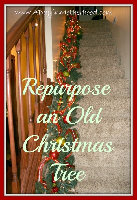 Repurpose an Old Artificial Christmas Tree!! Fake Xmas Tree, Artifical Christmas Tree, Old Christmas Tree, Recycled Christmas Tree, Fake Christmas Trees, Faux Christmas Trees, Christmas Tree Branches, Old Christmas, Diy Christmas Tree