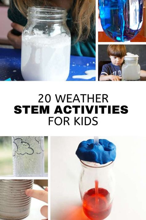 20 Weather STEM Activities for Kids Weather Stem Activities, Lego Stem Challenge, Weather Science Activities, Spring Science Experiments, Weather Experiments, Weather Activities For Kids, Kids Stem Activities, Spring Science, Stem Activities For Kids