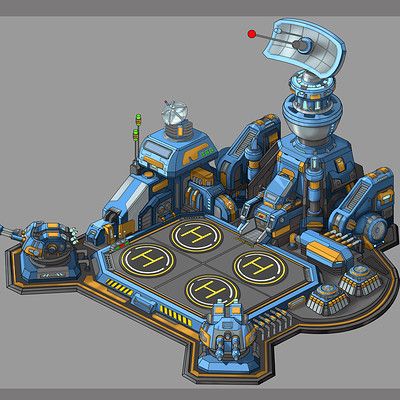 Cyberpunk Building, Blender Software, Scifi Building, Space Map, Boom Beach, Space Games, Isometric Art, Fantasy Props, Lego Space